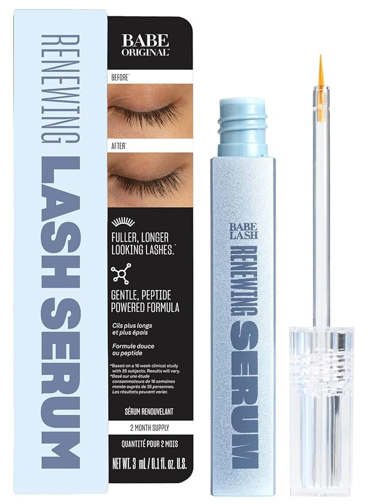 BABE ORIGINAL Renewing Lash Serum – Peptide-Infused Eyelash Serum for Fuller, Longer-Looking Na... | Amazon (US)