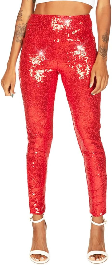 Tipsy Elves Shiny Sequin Leggings for Women for Holiday Outfits and Beyond | Amazon (US)