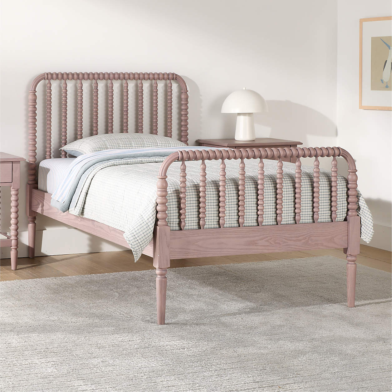 Jenny Lind Dyed Lilac Rose Wood Kids Twin Bed + Reviews | Crate & Kids | Crate & Barrel