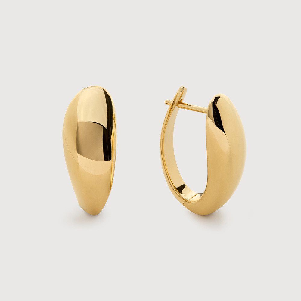 Gold Nura Reef Large Hoop Earrings | Monica Vinader (Global)