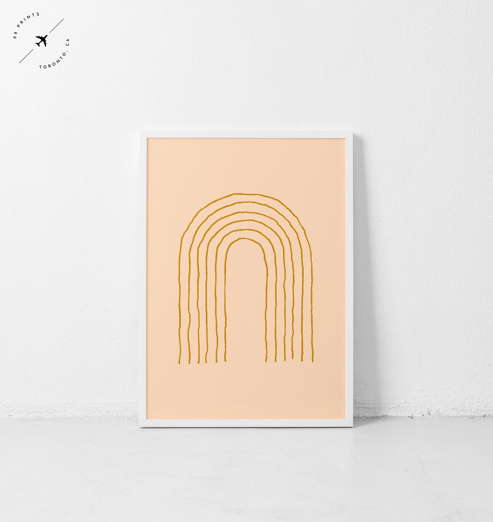 Burnt Orange Rainbow Print, Abstract Art, Boho Print, Poster Print, Minimalist Printable Wall Art... | Etsy (US)