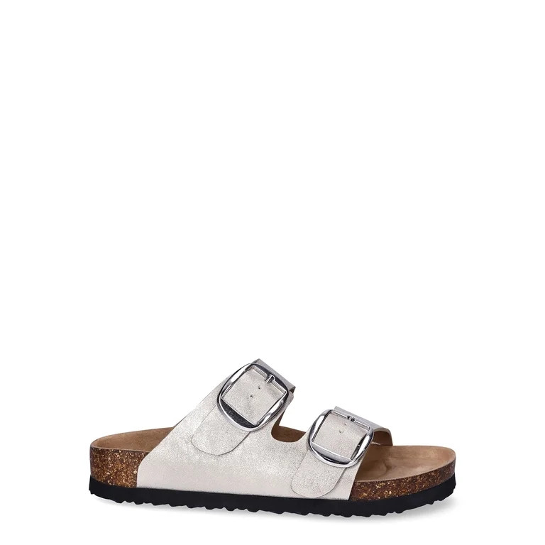 Time and Tru Women’s Footbed Slide Sandals, Sizes 6-11 - Walmart.com | Walmart (US)