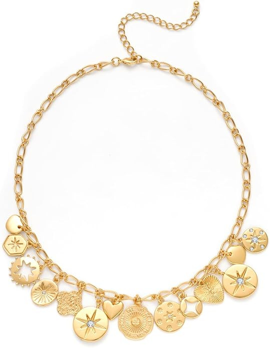 LILIE&WHITE Gold Heart Necklaces For Women With Different Heart Charms Gold Charm Sun Heart Neckl... | Amazon (US)