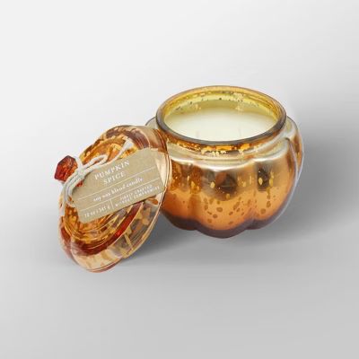 12oz Mercury Glass Pumpkin Jar 2-Wick Candle Pumpkin Spice - Threshold™ | Target