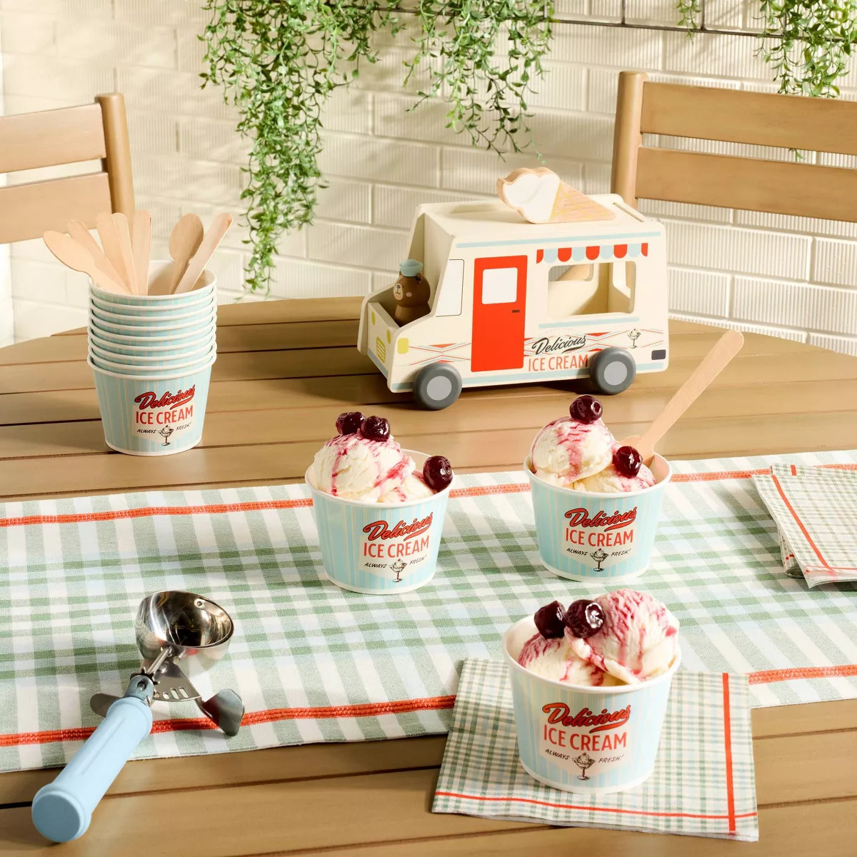 24ct Retro Paper Ice Cream Cups and Spoons - Hearth & Hand™ with Magnolia | Target