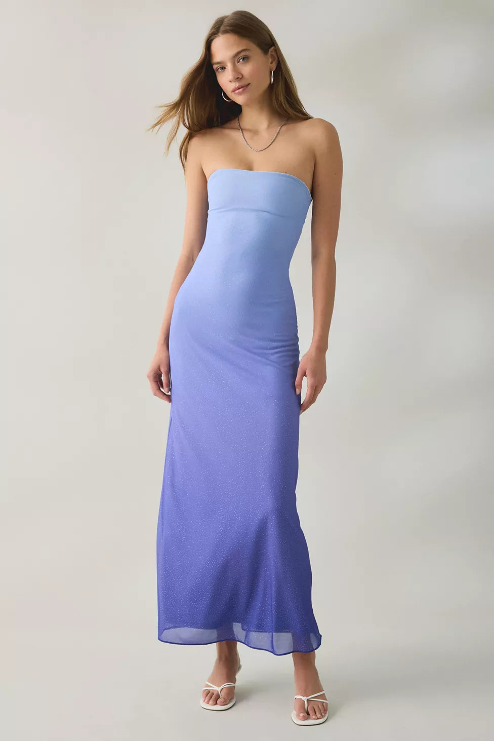 UO Seaya Ombre Mesh Strapless Maxi Dress | Urban Outfitters (US and RoW)