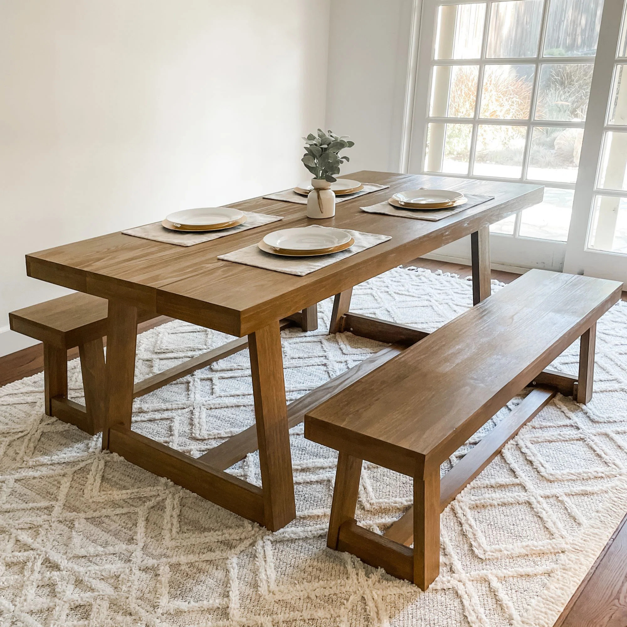 Linzy Pine Solid Wood Dining Table | Wayfair North America