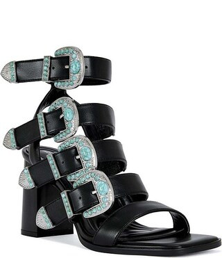 Raeanne Turquoise Buckle Gladiator Sandals | Dillard's
