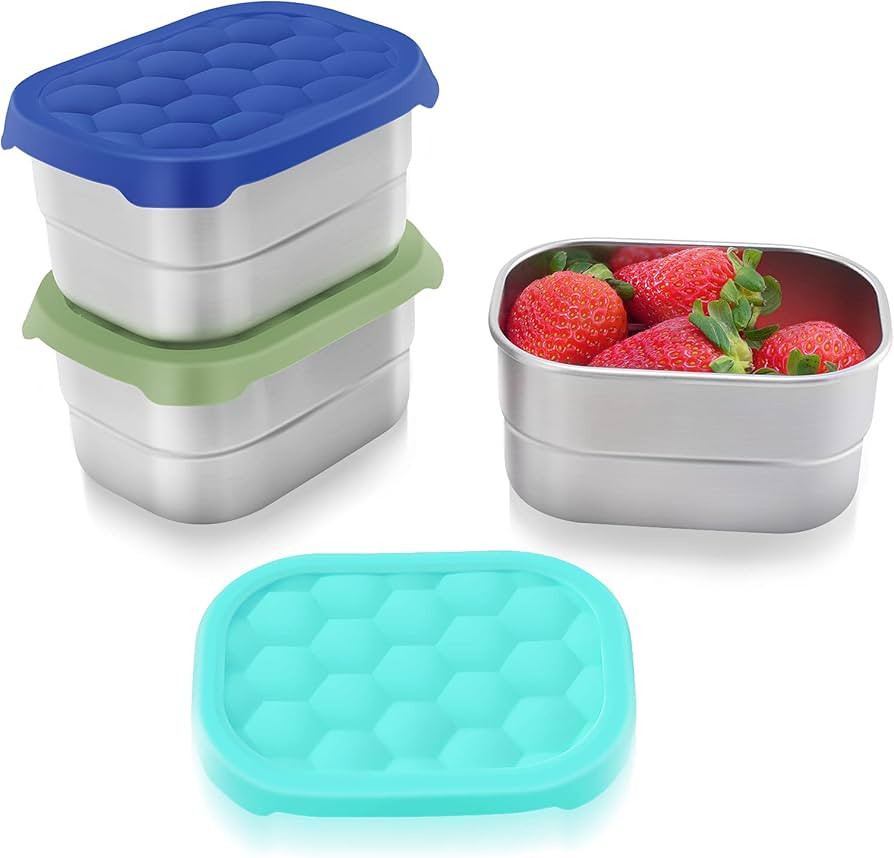 Tanjiae Small (1 CUP) Stainless Steel Snack Containers for Kids | Easy Open Leak Proof Food Conta... | Amazon (US)