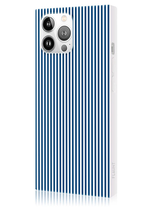 SQUARE® Blue & White Oxford Stripe iPhone Case | FLAUNT