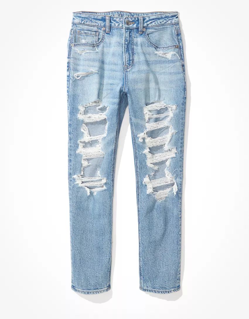 AE Stretch Ripped Mom Jean | American Eagle Outfitters (US & CA)