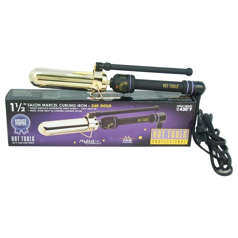 Hot Tools Professional 1.5" Gold-Plated Marcel Curling Iron, Gold, Model #1182CN | Walmart (US)