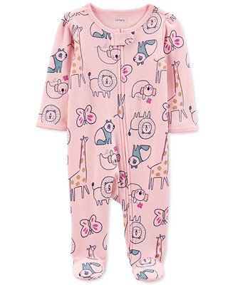 Carter's Baby Girls Sleep & Play Animals Footed Coveralls  & Reviews - All Baby - Kids - Macy's | Macys (US)