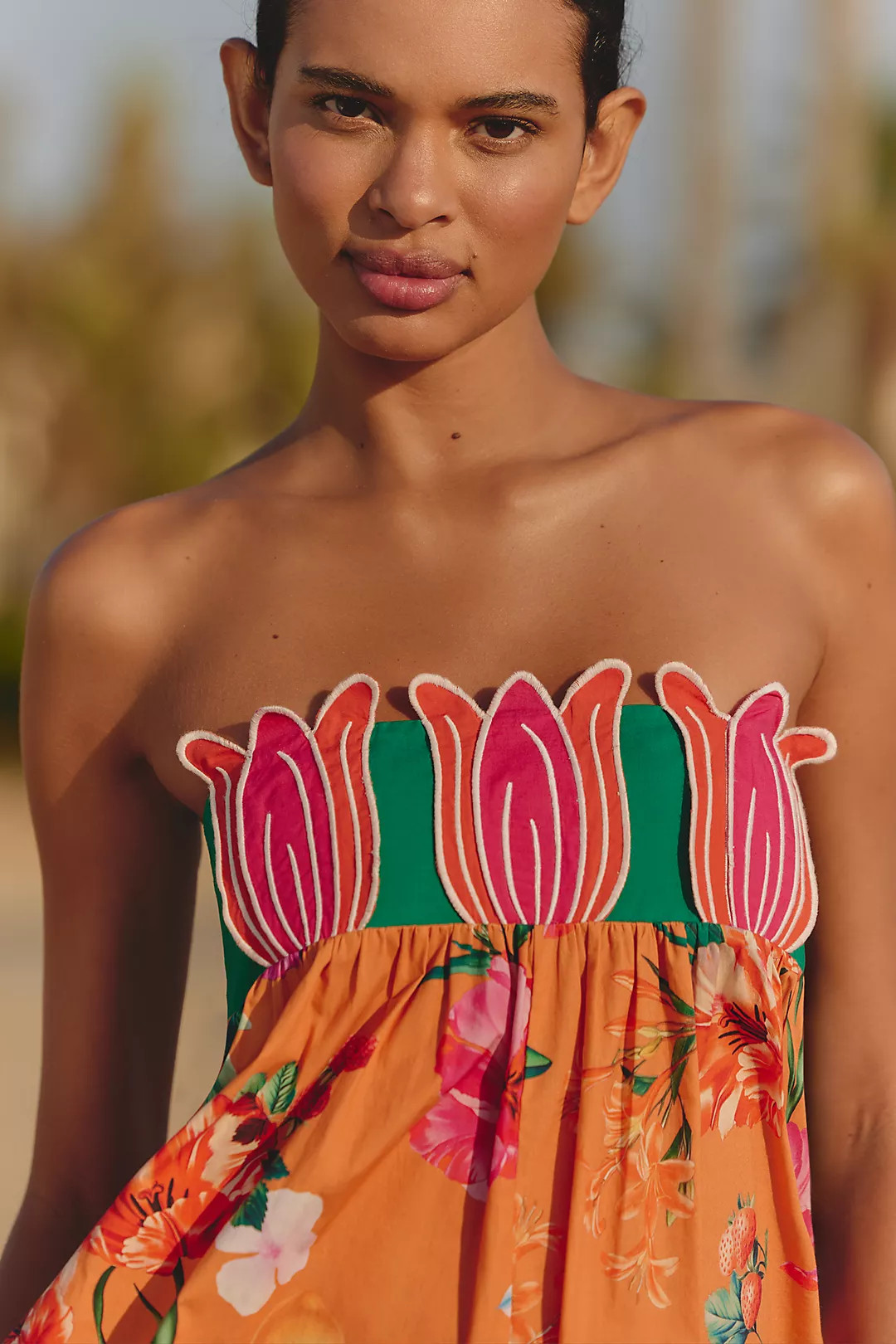 Celandine Strapless Tulip Babydoll Romper | Anthropologie (US)