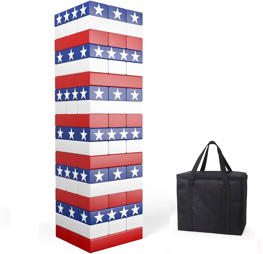 Nattork Giant Tumbling Tower (Stack from 1.77Ft to 4+ Ft), Wood Stacking Giant Blocks Game| Made ... | Amazon (US)