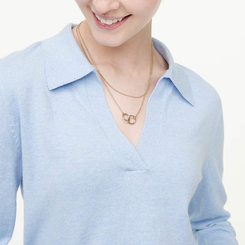 Cotton-cashmere polo sweater | J.Crew Factory