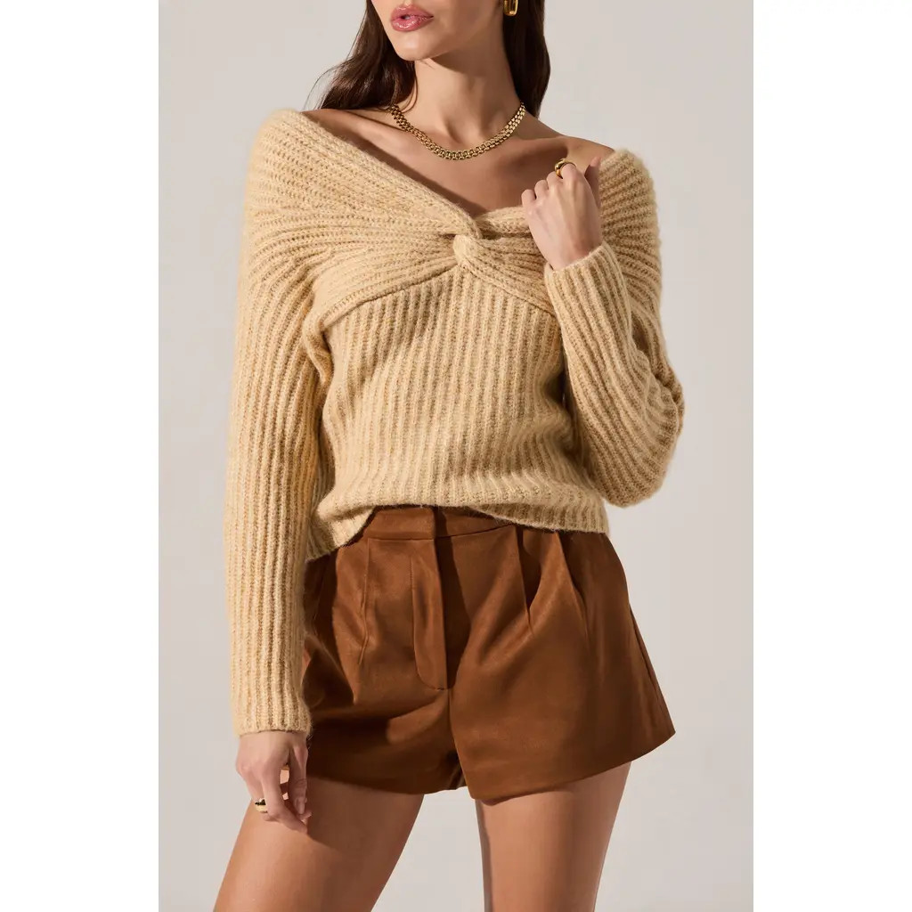 ASTR the Label Franisbel Off the Shoulder Sweater in Butter Yellow at Nordstrom Rack, Size Small | Nordstrom Rack