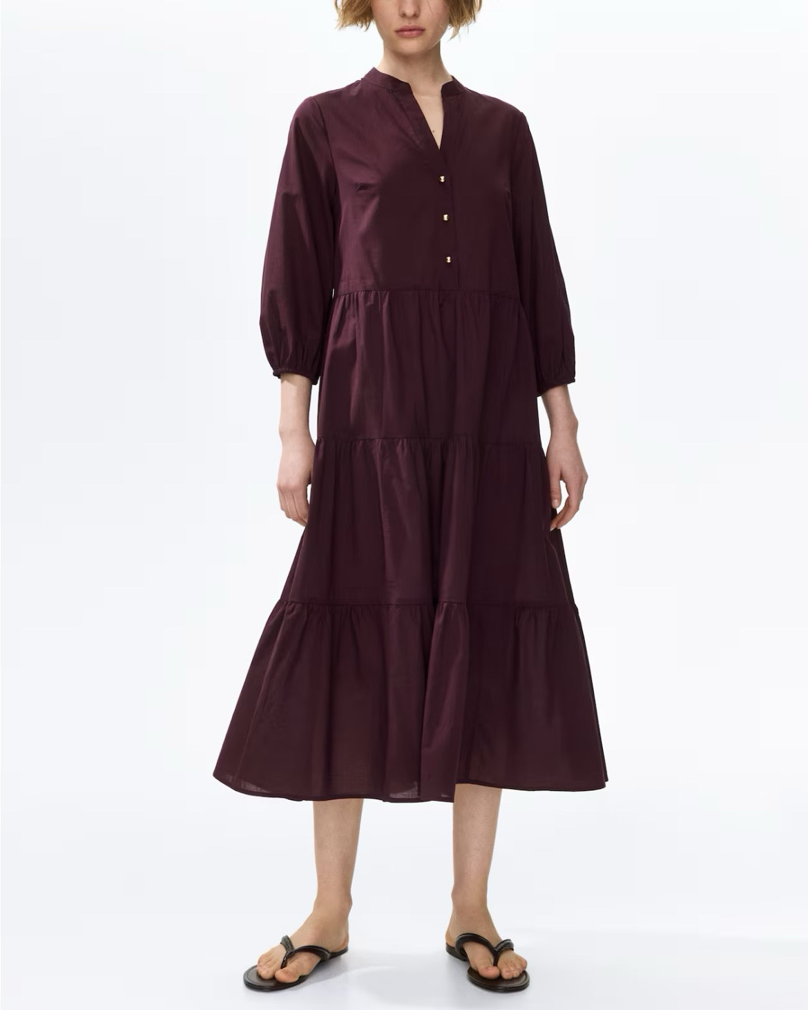 Maroon tiered midi dress 

#LTKSeasonal