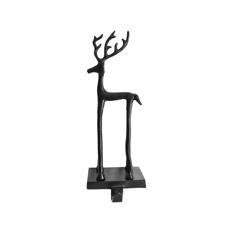 Rustic Deer Christmas Stocking Holder, Black, 5.9", by Holiday Time | Walmart (US)