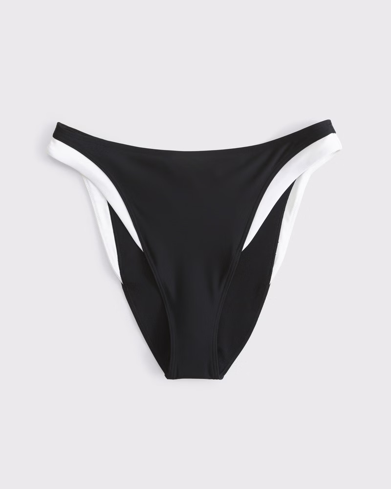 Abercrombie & Fitch Women's Mid Rise High-Leg Moderate Bottom in Black - Size M | Abercrombie & Fitch (US)