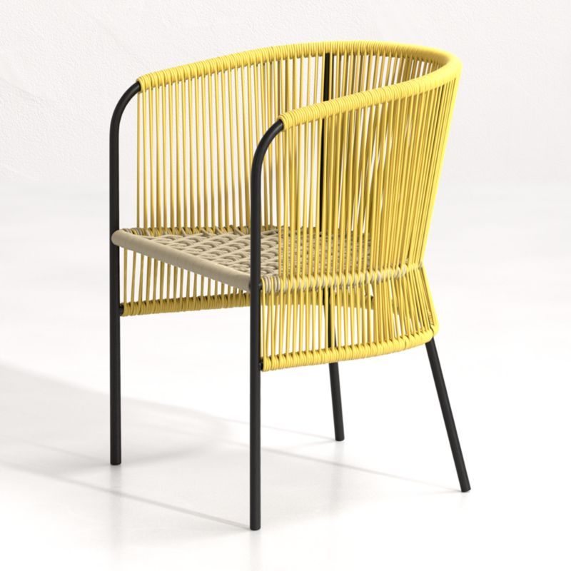 Verro Yellow Outdoor Dining Chair + Reviews | Crate and Barrel | Crate & Barrel