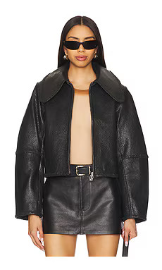 By Malene Birger Rowani Leather Jacket in Black from Revolve.com | Revolve Clothing (Global)