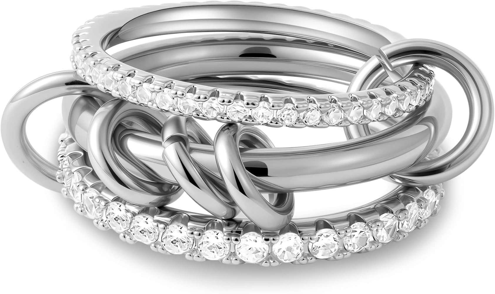 SLOONG Gold Stackable Rings for Women Non Tarnish, Dainty 18K Gold Plated Cubic Zirconia Rings, S... | Amazon (US)