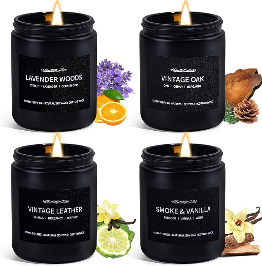 Scented Candles for Men, Scented Candles Set Soy Candles for Home Him,4 Pack Mens Candles Gifts f... | Amazon (US)