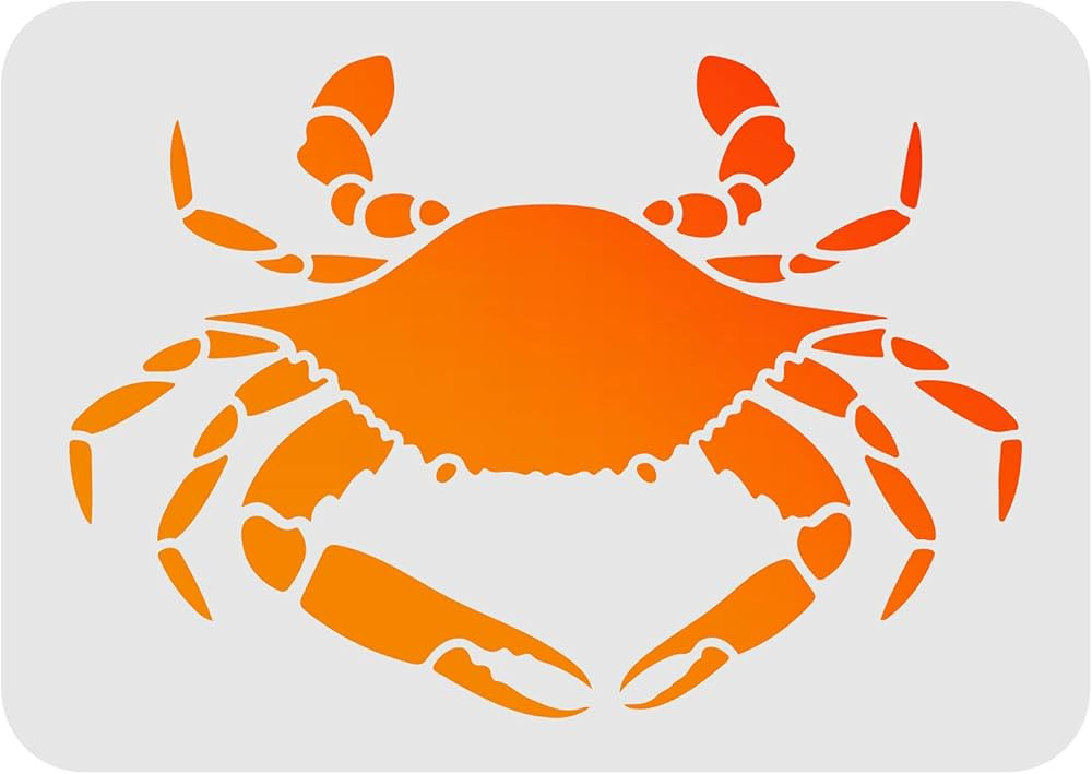 FINGERINSPIRE Crab Stencils 11.7x8.3 Inch Ocean Animal Stencil Templates Decoration Sea Creatures... | Amazon (US)