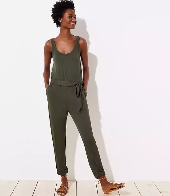 LOFT Beach Terry Tie Waist Jumpsuit | LOFT