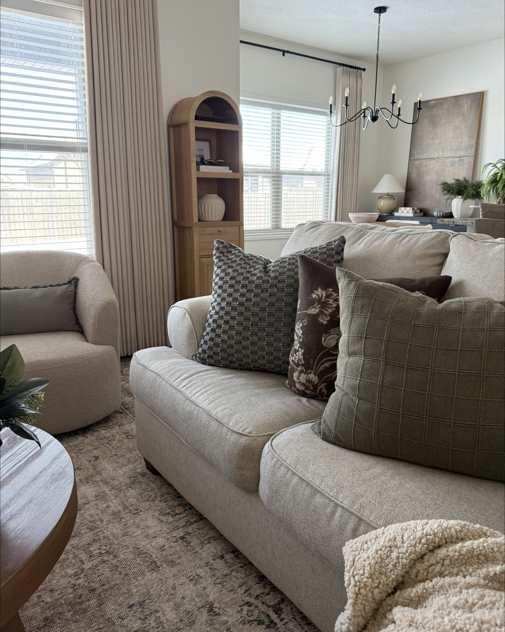 Enjoying all the wintery views before spring decor makes its way in soon. After the tree came down, this spot felt so empty—so I did a little rearranging and moved my new narrow arched cabinet into the living room, and I’m really loving it here 😍

#LTKHome