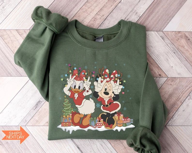 Vintage Minnie Daisy Christmas Sweatshirt Retro Disney - Etsy | Etsy (US)