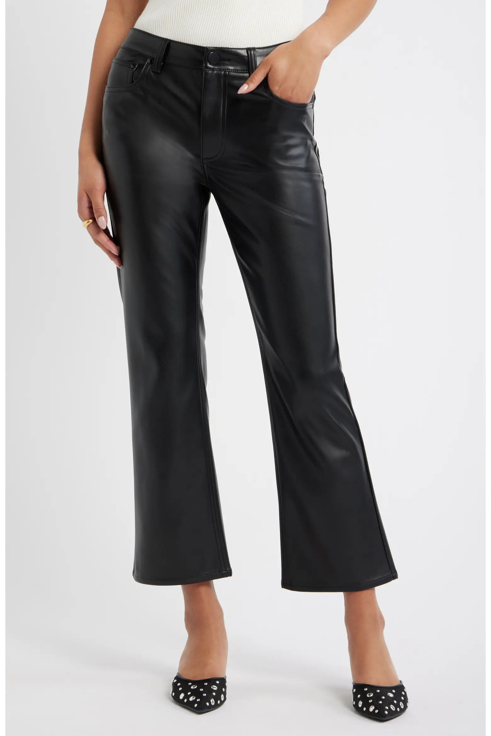 Faux Leather Kick Flare Pants (Women) | Nordstrom | Nordstrom