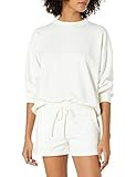 Amazon.com: The Drop Women's Margot Loose Long Sleeve Crewneck Drop Shoulder Sweatshirt, Ivory, L... | Amazon (US)