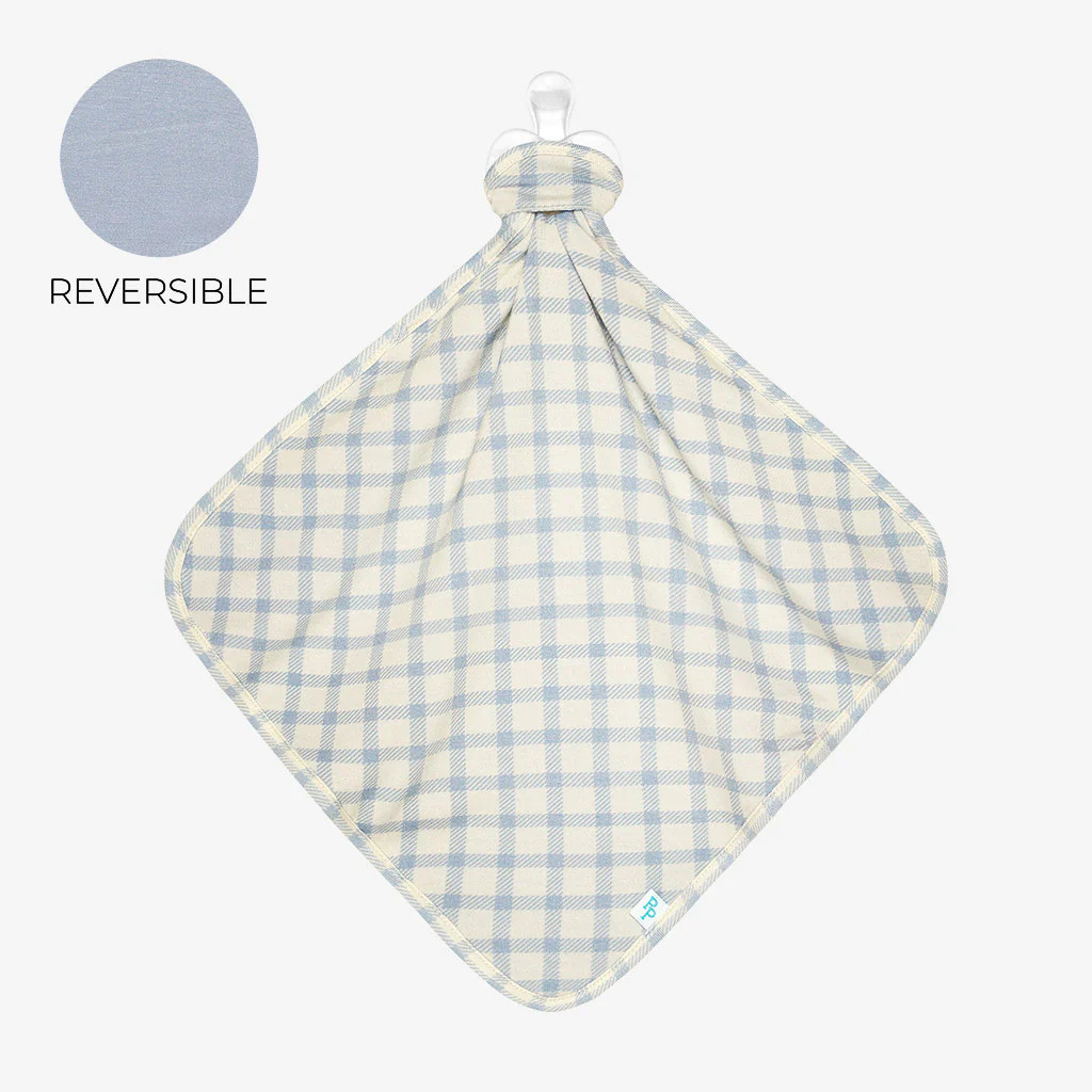 Gingham Check Yellow Baby Girl Lovey | Carver & Stoney Day Blue | Posh Peanut