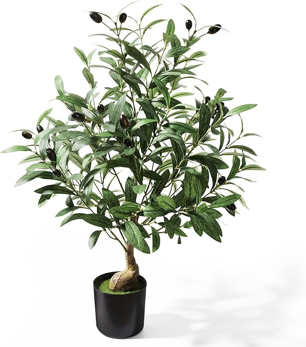 2ft Artificial Olive Tree with Pot, Tabletop Faux Plants Mini Trees for Home Office Living Room M... | Amazon (US)