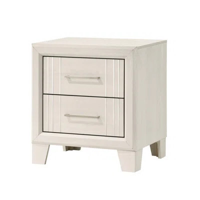 Beige Nightstand Bed Side Cabinet Of Contemporary Style With Two Spacious Drawers And Natural Finish, Wooden Furniture For Bedroom Use - Smooth Surfac | Wayfair North America