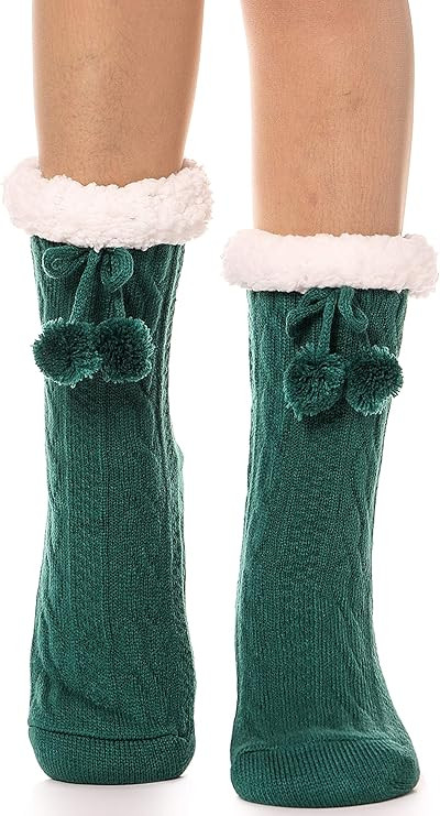 ANLISIM Women Slipper Socks Fluffy Fuzzy Cabin Cozy Winter Warm Comfy Soft Fleece Thick Home Stoc... | Amazon (US)