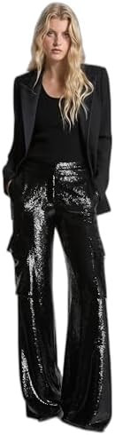 Michael Kors Womens Sequin Cargo Pants | Amazon (US)