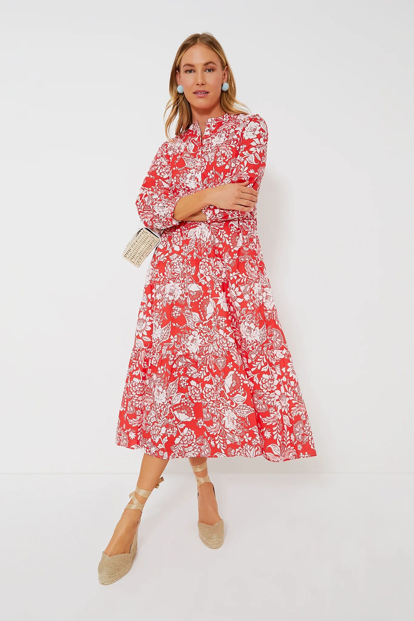 Red Floral McCauley Midi Dress | Tuckernuck (US)