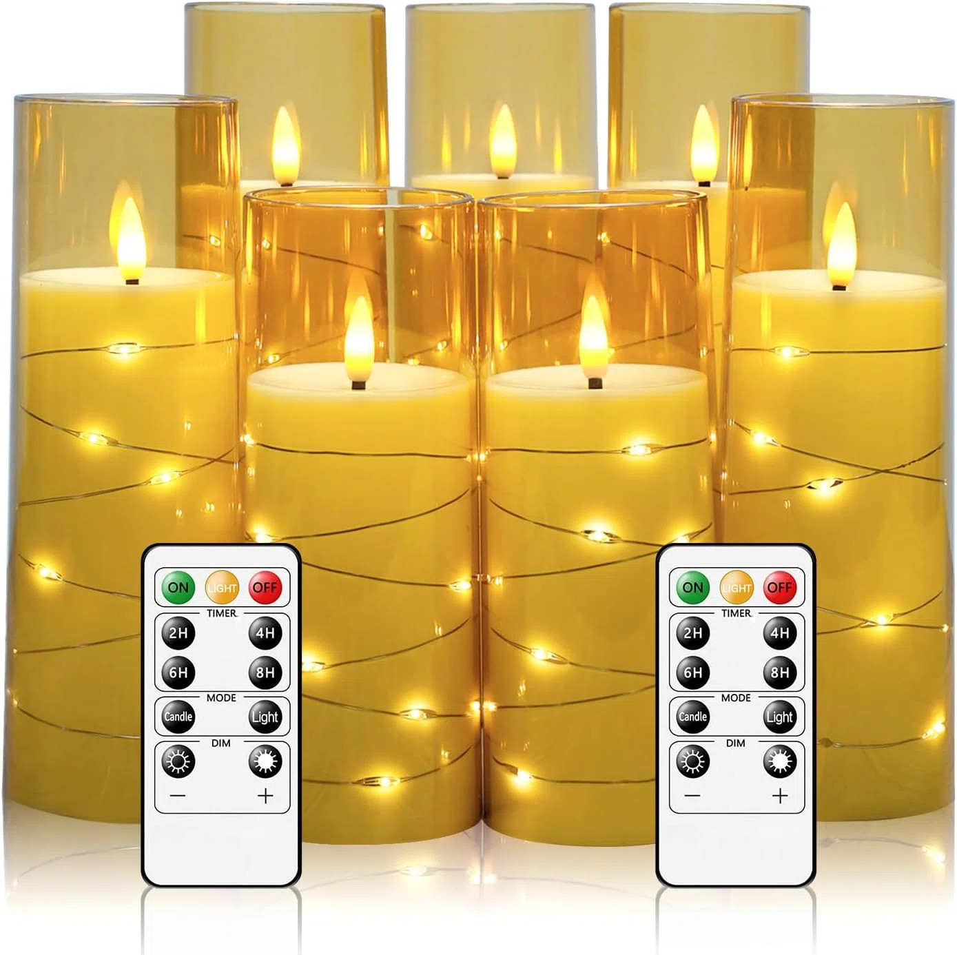 The Holiday Aisle® Flameless Candles With Embedded Star String, Battery Operated LED Pillar Cand... | Wayfair North America