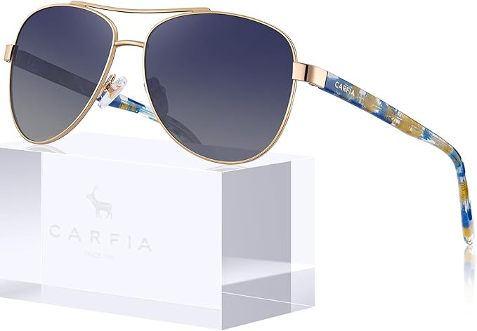 CARFIA Polarized Sunglasses for Women – Acetate Arms, UV400, Lightweight & Flattering Fit CA321... | Amazon (US)