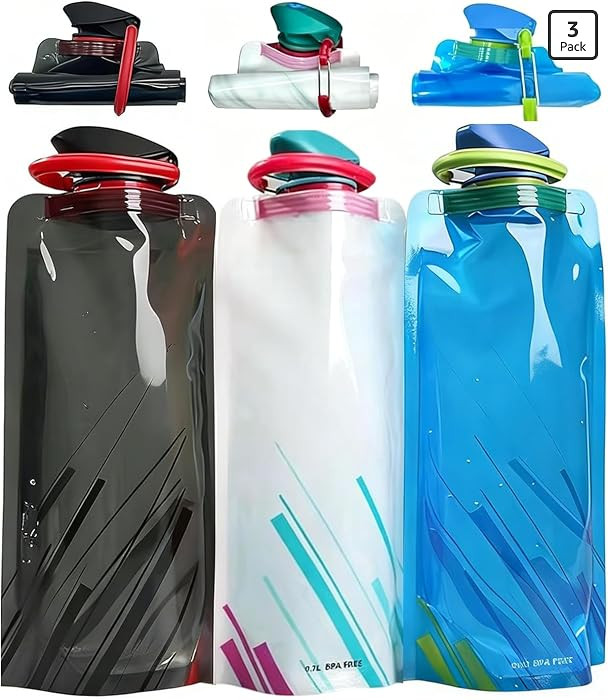Amazon.com: LuLuya Collapsible Water Bottles for Travel \u2013 23oz Foldable Water Bottle with Ca... | Amazon (US)