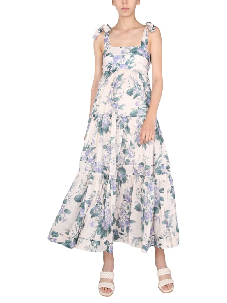 Zimmermann Long Dress With Floral Pattern | Italist
