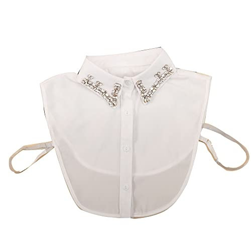 Statement Necklace for Women Simulated Pearl Beaded Bib Detachable False Collar Choker Necklaces Clothing Accessory (F White) | Amazon (US)