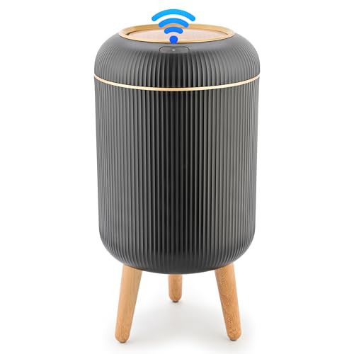 Pukomc Smart Sensor Wastebasket, Convenient and Hygienic Easy to Use, Technology Sensor Waterproof Wastebasket Plastic Trash can for Kitchen, Bathroom, Bedroom, Living Room, Office and Outdoor Black | Amazon (US)