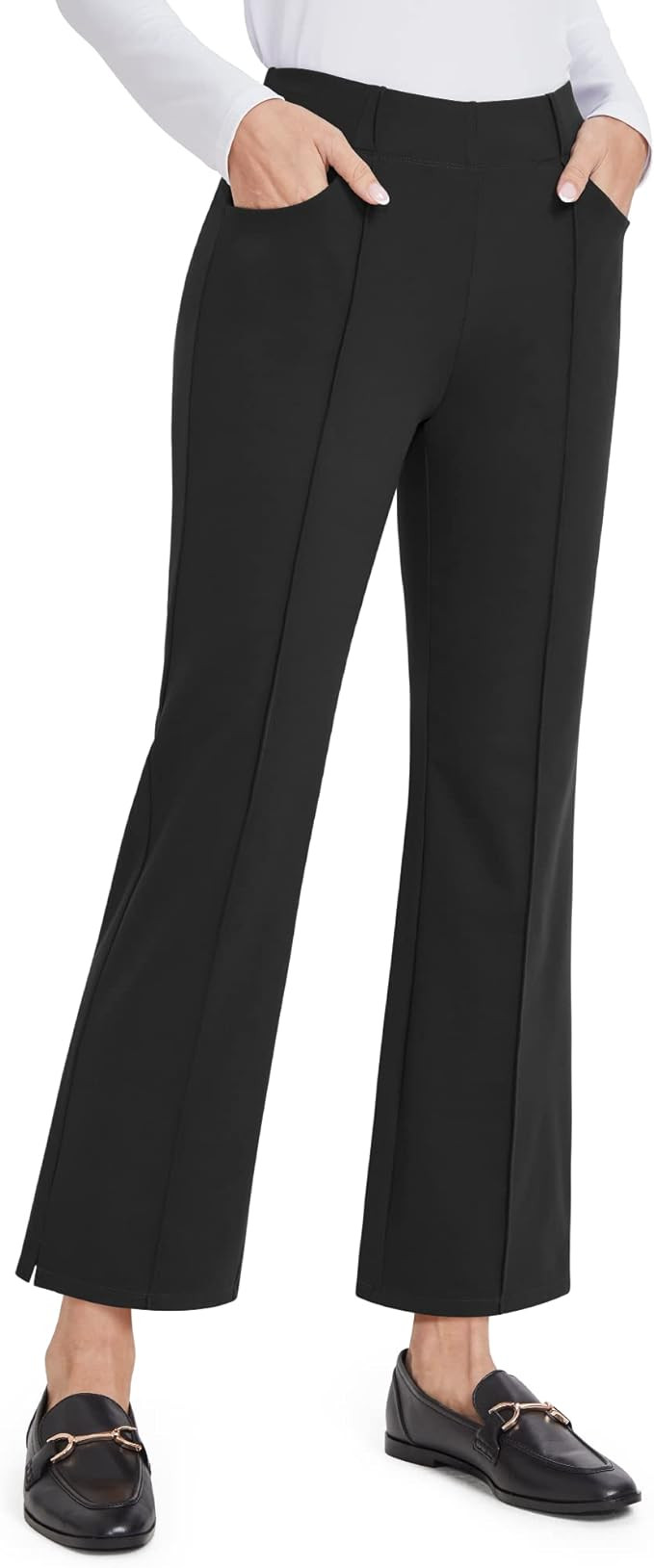 G4Free Yoga Dress Pants for Women Wide Leg Ankle Pants with Pockets Strechy Casual Loose Flare Wo... | Amazon (US)