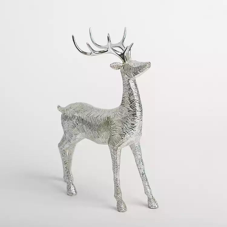 Silver Standing Reindeer Figurine | Kirkland's Home