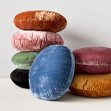 Round Lush Velvet Pillows | West Elm (US)