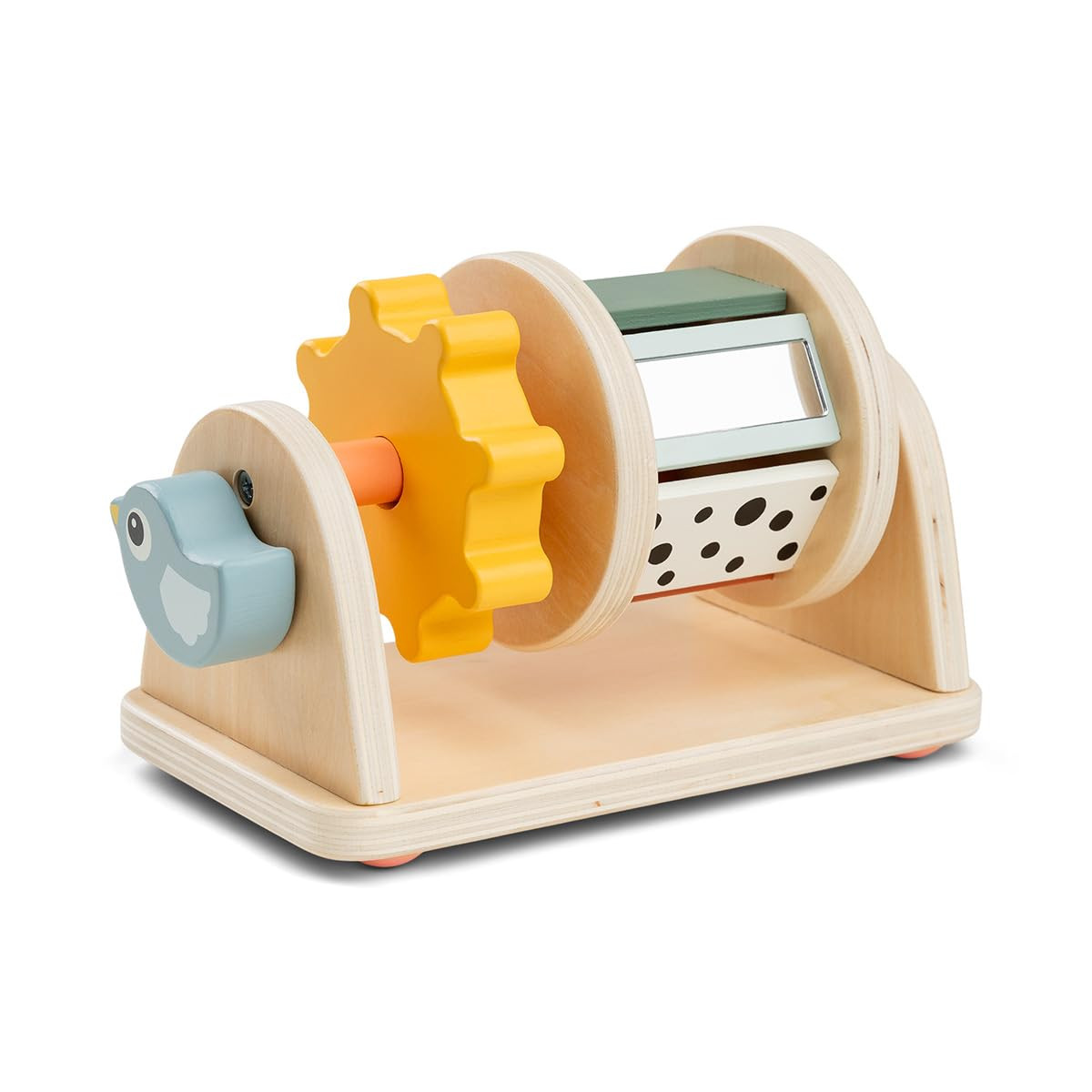 Spinner activity toy – Birdee – Colour Mix – Sensory Wooden Baby Toy with Mirror & Beads ... | Amazon (US)